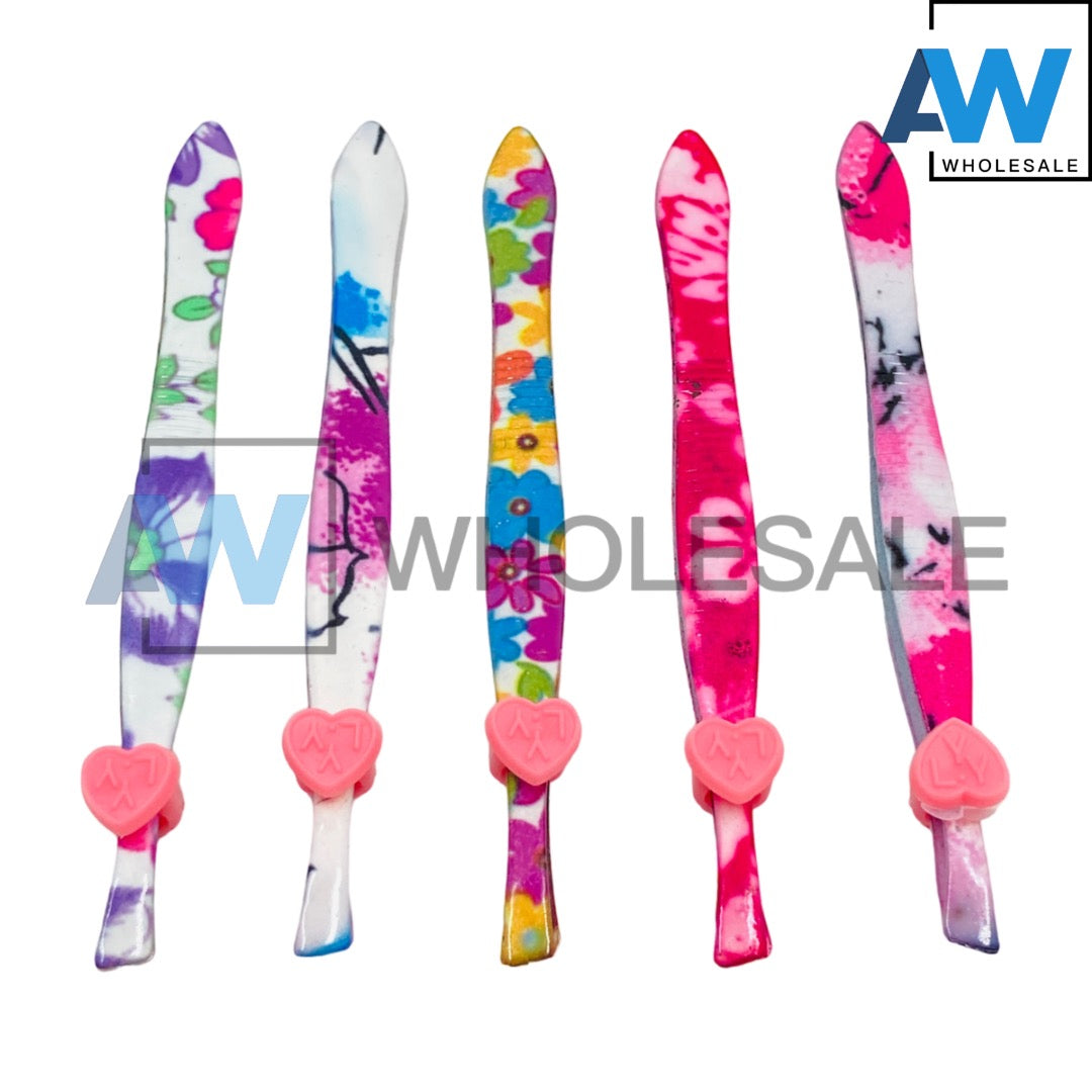 3017-7 (12 pcs) Printed Stainless Steel Tweezers