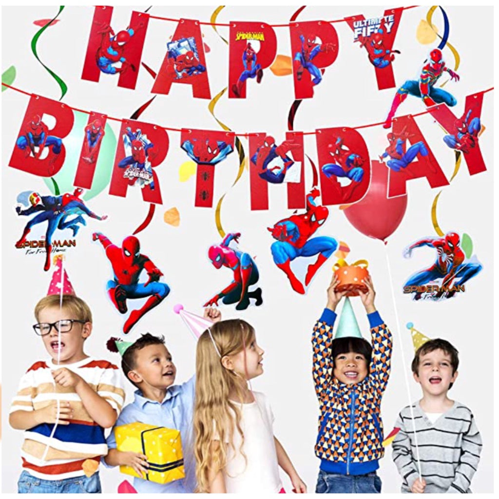 PS-271 (1 set) Spiderman Happy Birthday Banner
