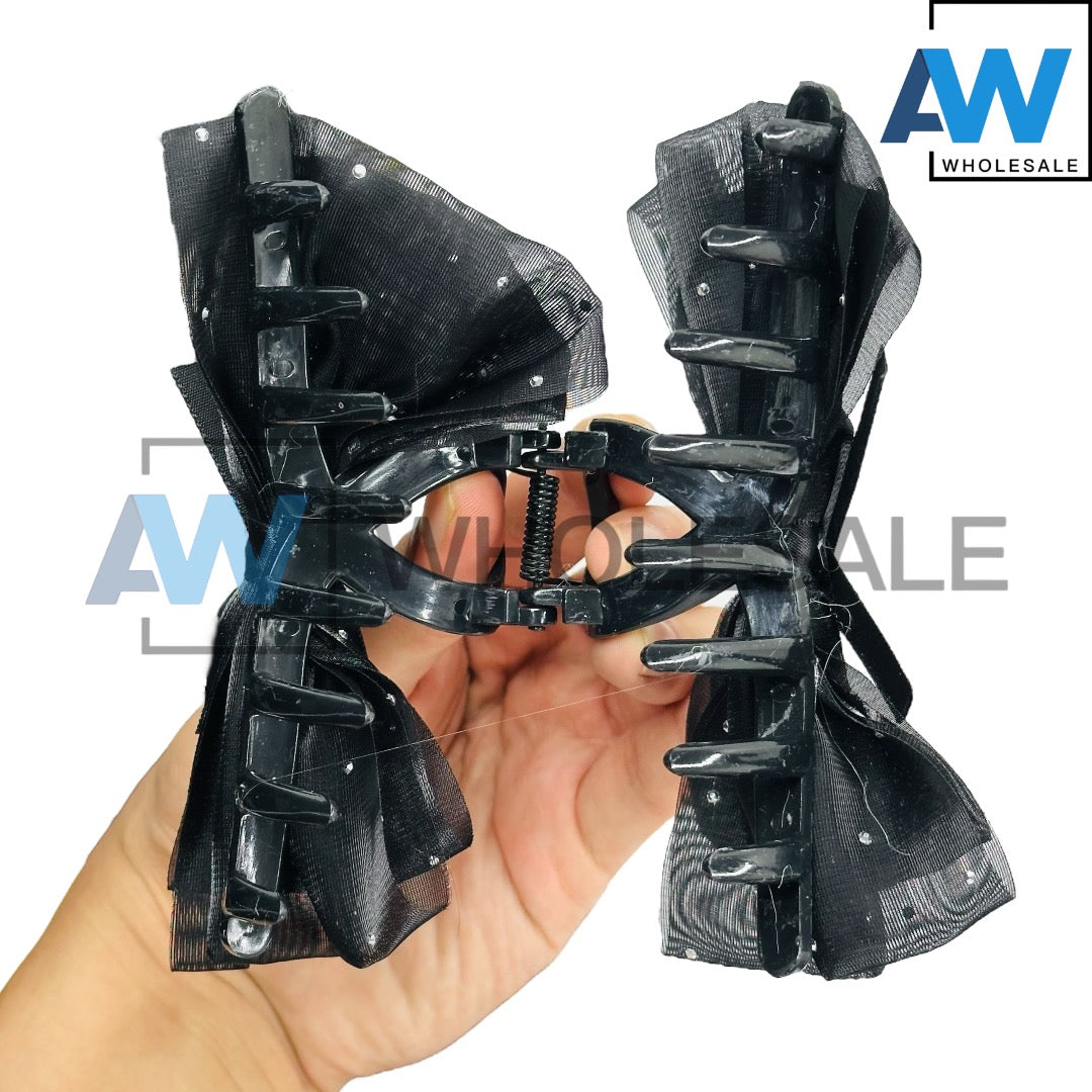 AB-1077 (12 pcs) Fabric 14 cm Hair Clamps