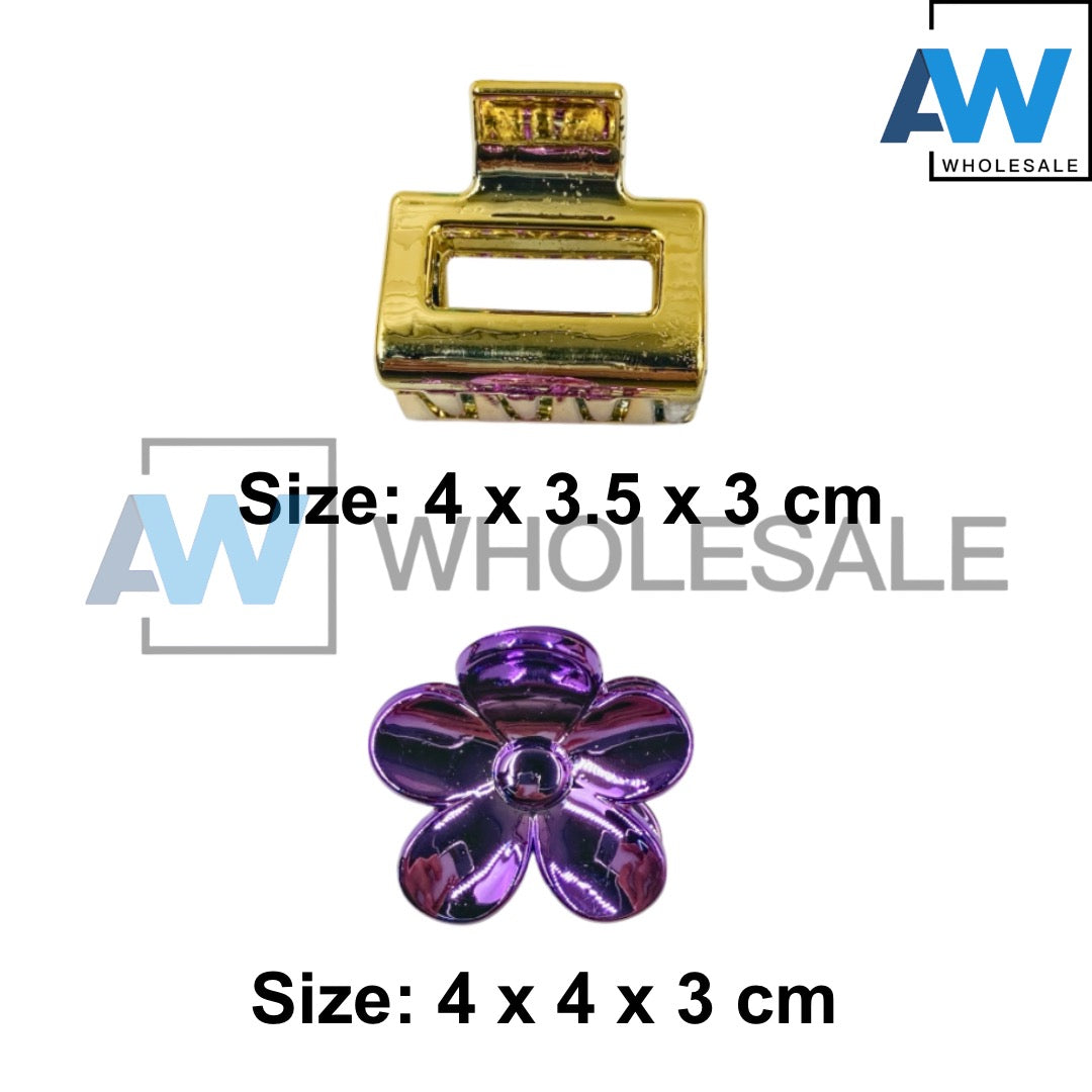 AB-1098 (12 pcs) Metallic 4 cm Hair Clamps