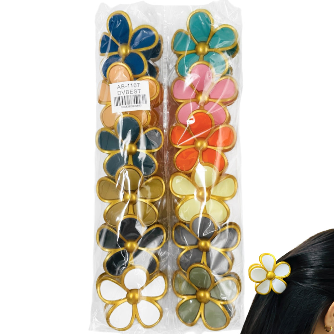 AB-1107 (12 pcs) Matte 7 cm Hair Clamps