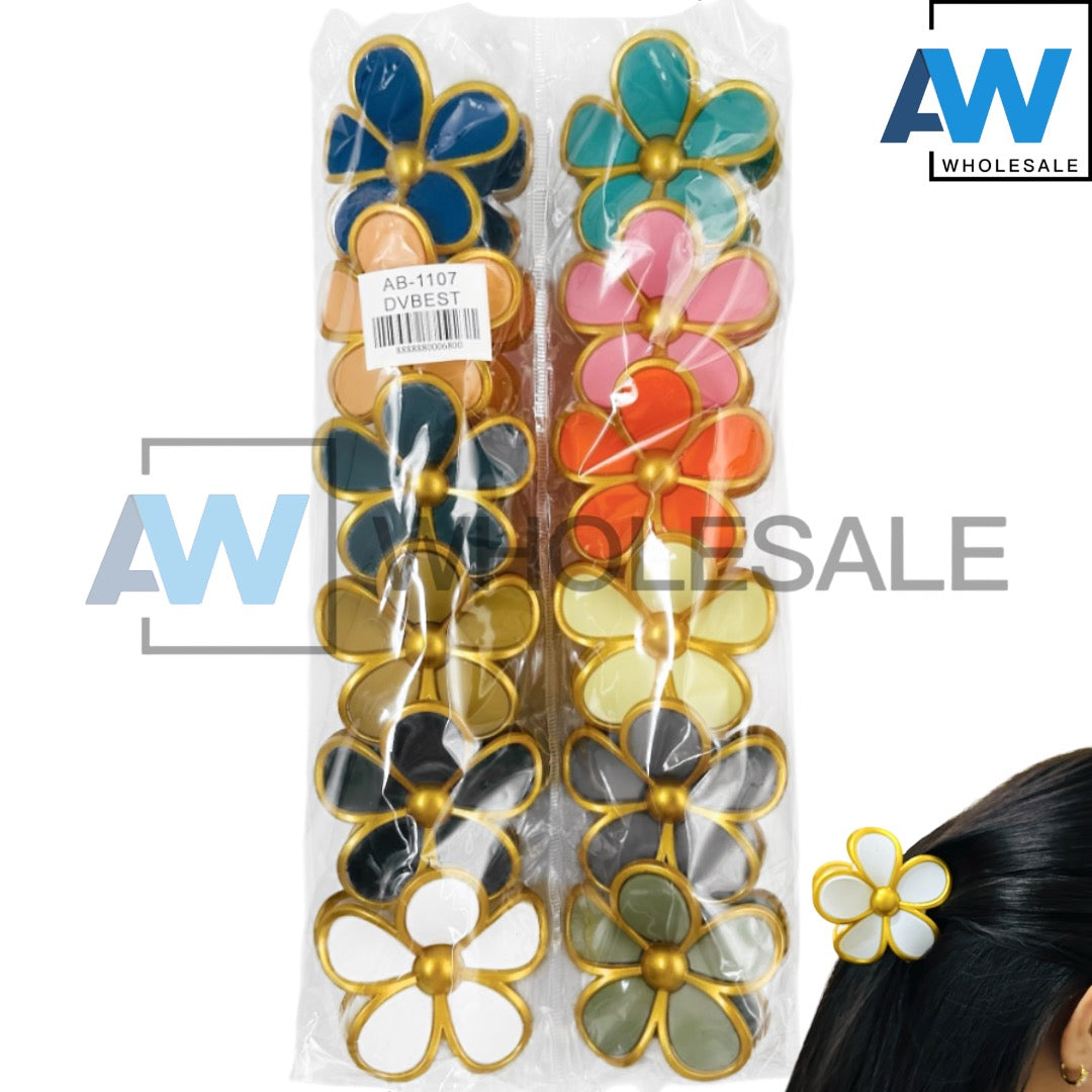 AB-1107 (12 pcs) Matte 7 cm Hair Clamps