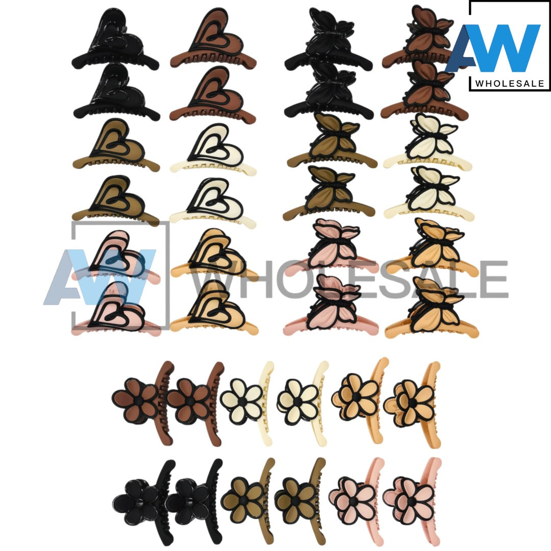 AB-1114 (12 pcs) Matte 11 cm Hair Clamps