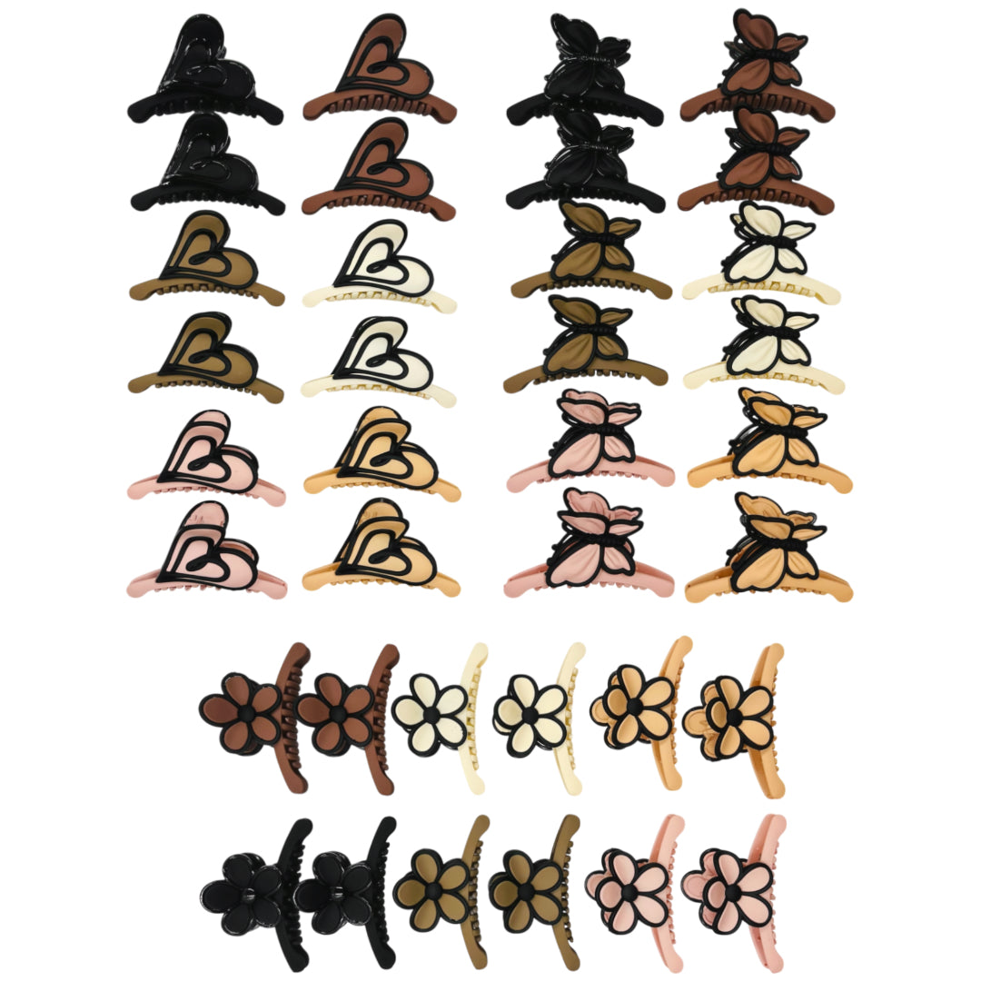 AB-1114 (12 pcs) Matte 11 cm Hair Clamps