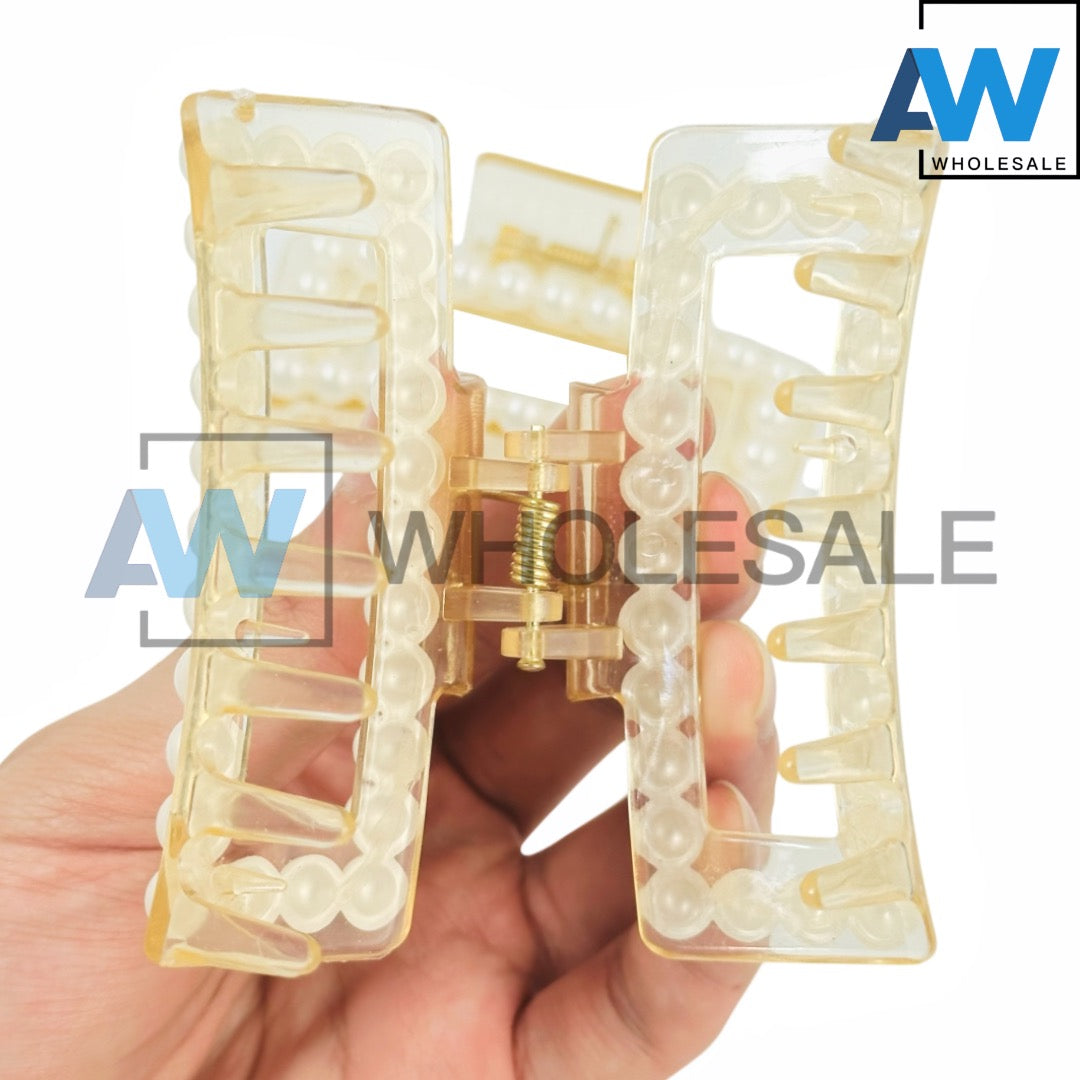 AB-1142 (12 pcs) Pearl 11 cm Hair Clamps
