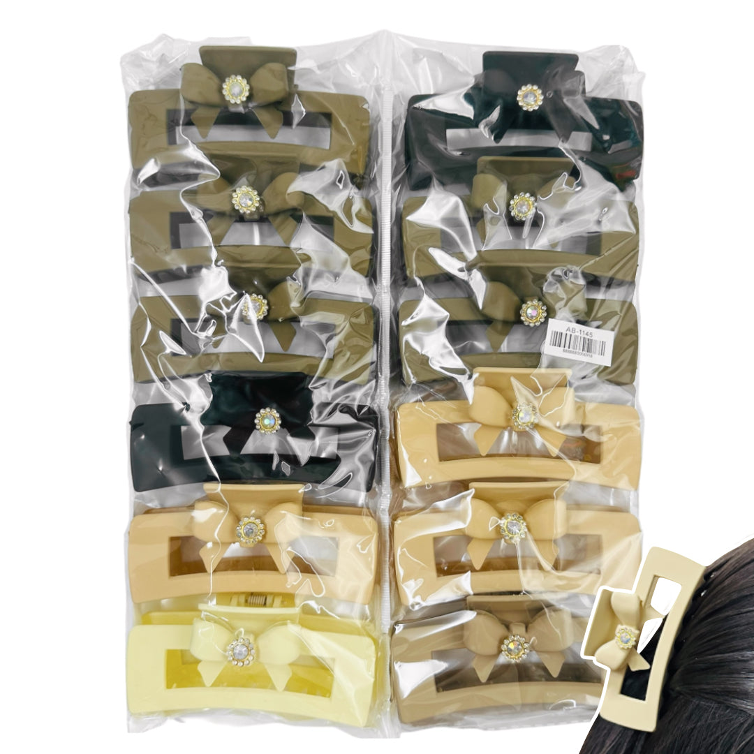 AB-1145 (12 pcs) Matte 11 cm Hair Clamps