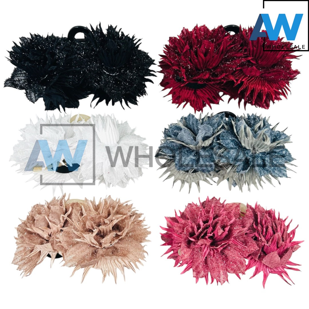 AB-1175 (12 pcs) Fabric 13 cm Hair Clamps