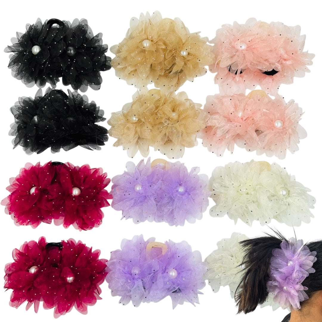 AB-1177 (12 pcs) Fabric 13 cm Hair Clamps