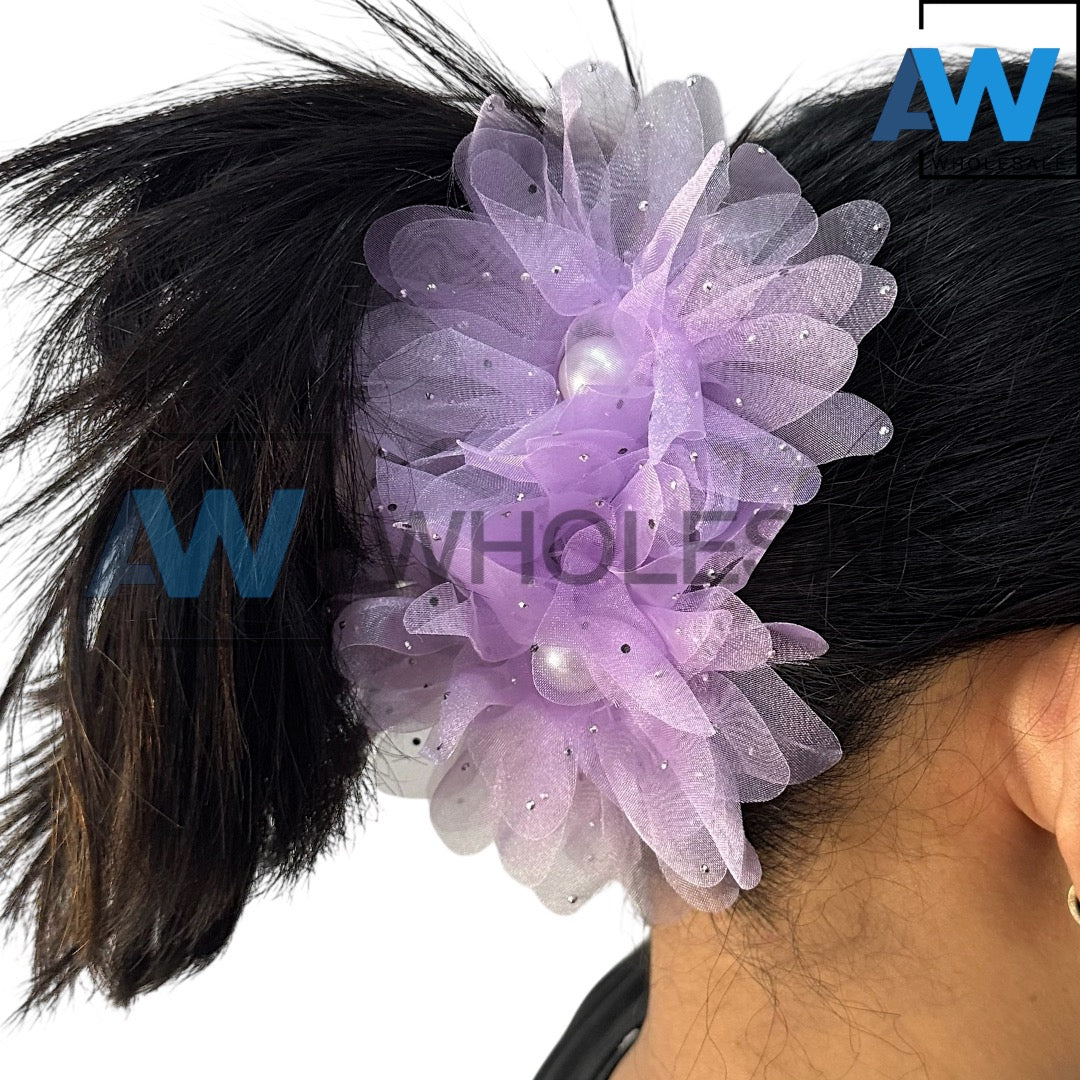 AB-1177 (12 pcs) Fabric 13 cm Hair Clamps