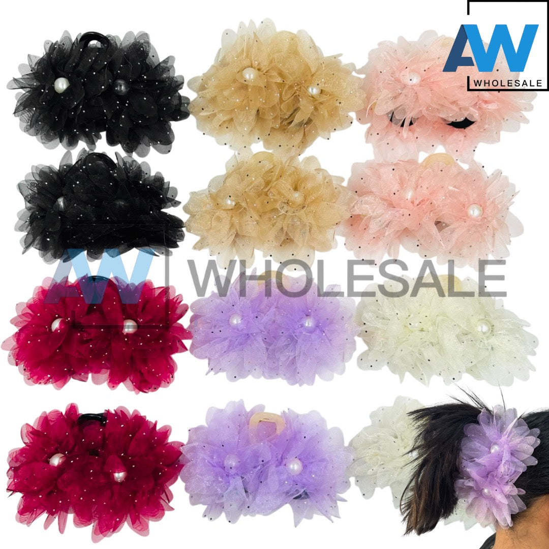 AB-1177 (12 pcs) Fabric 13 cm Hair Clamps