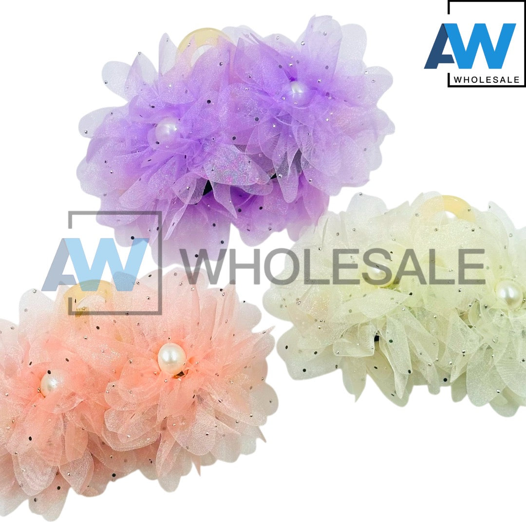 AB-1177 (12 pcs) Fabric 13 cm Hair Clamps