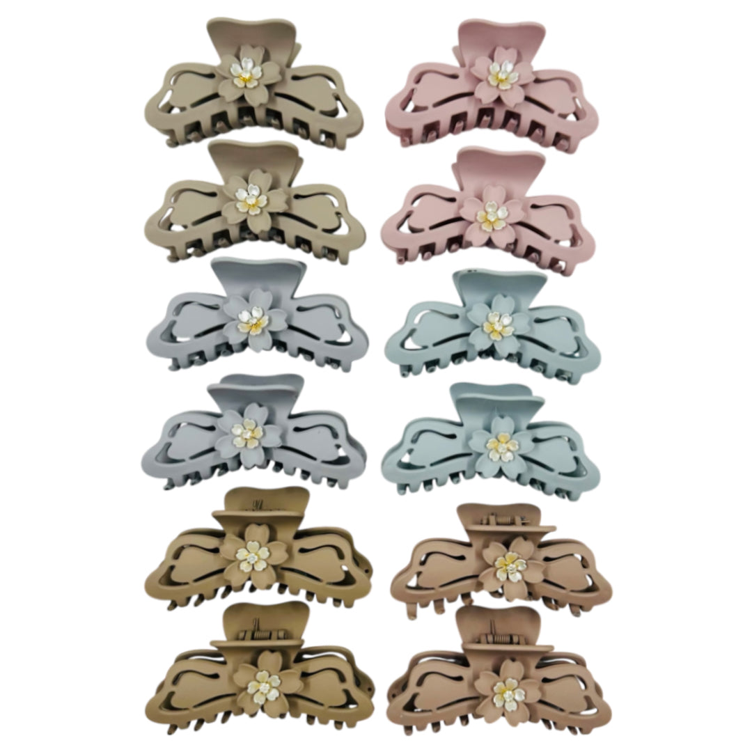 AB-1203 (12 pcs) Matte 11 cm Hair Clamp
