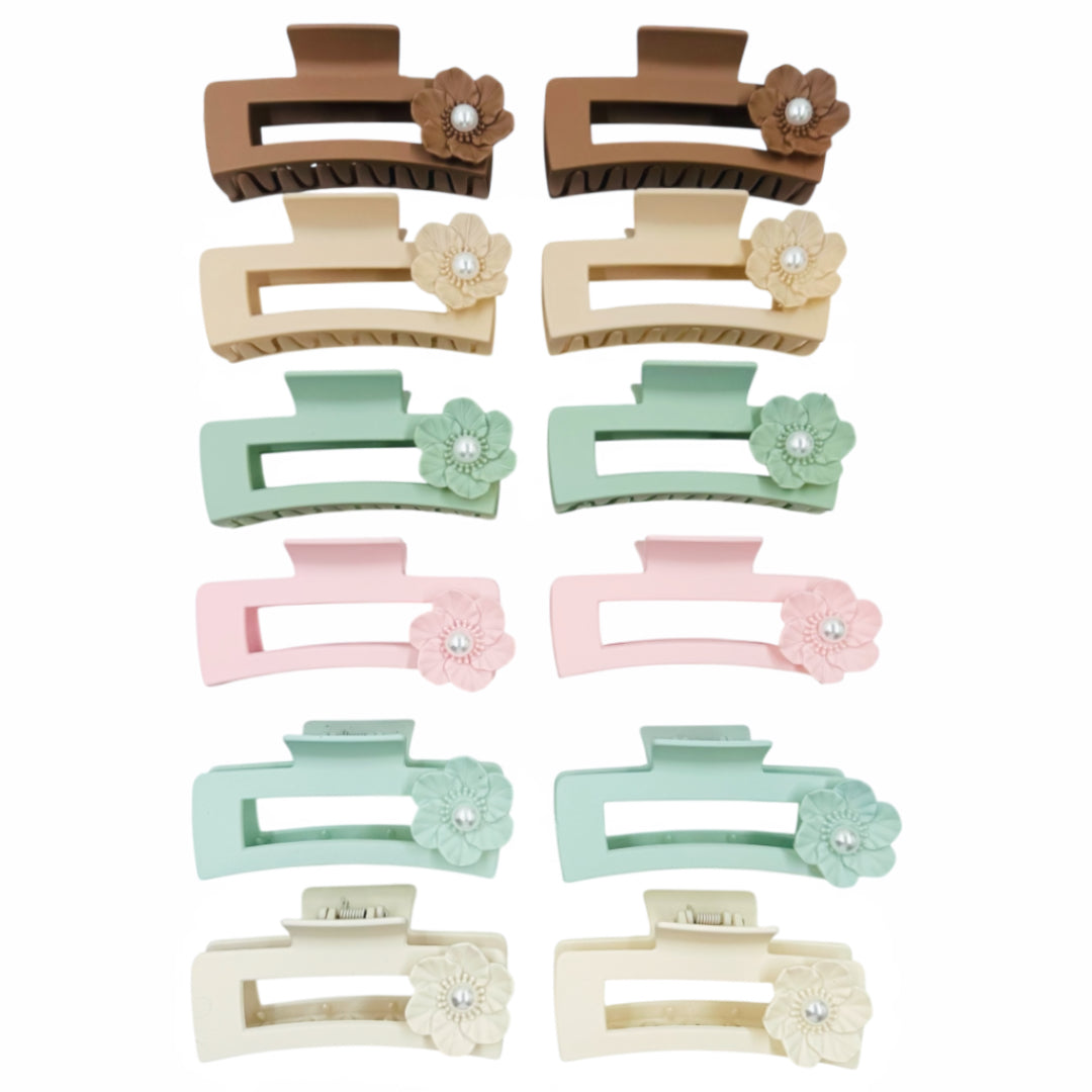 AB-1205 (12 pcs) Matte 10.5 cm Hair Clamps