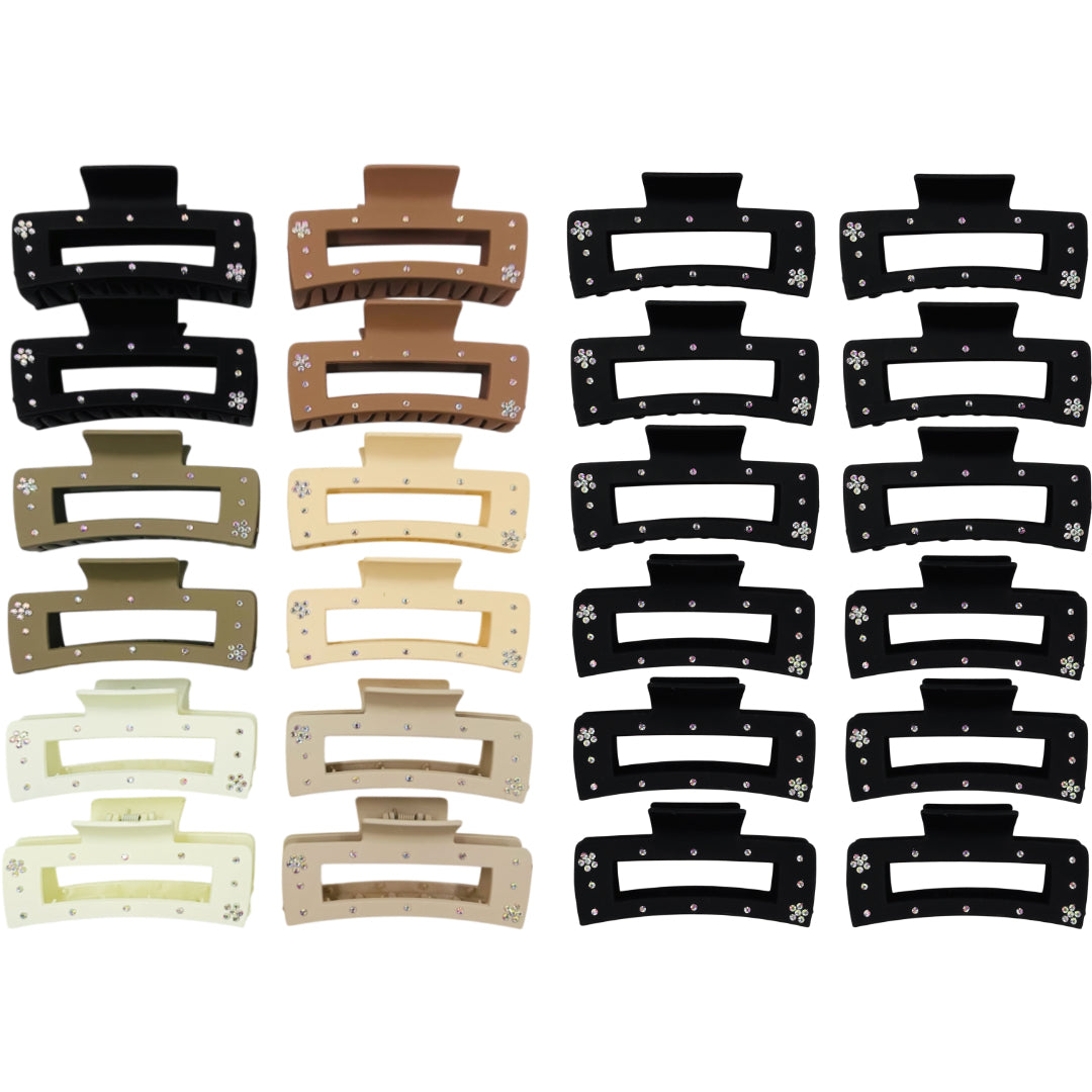 AB-1207 (12 pcs) Matte 11 cm Hair Clamps