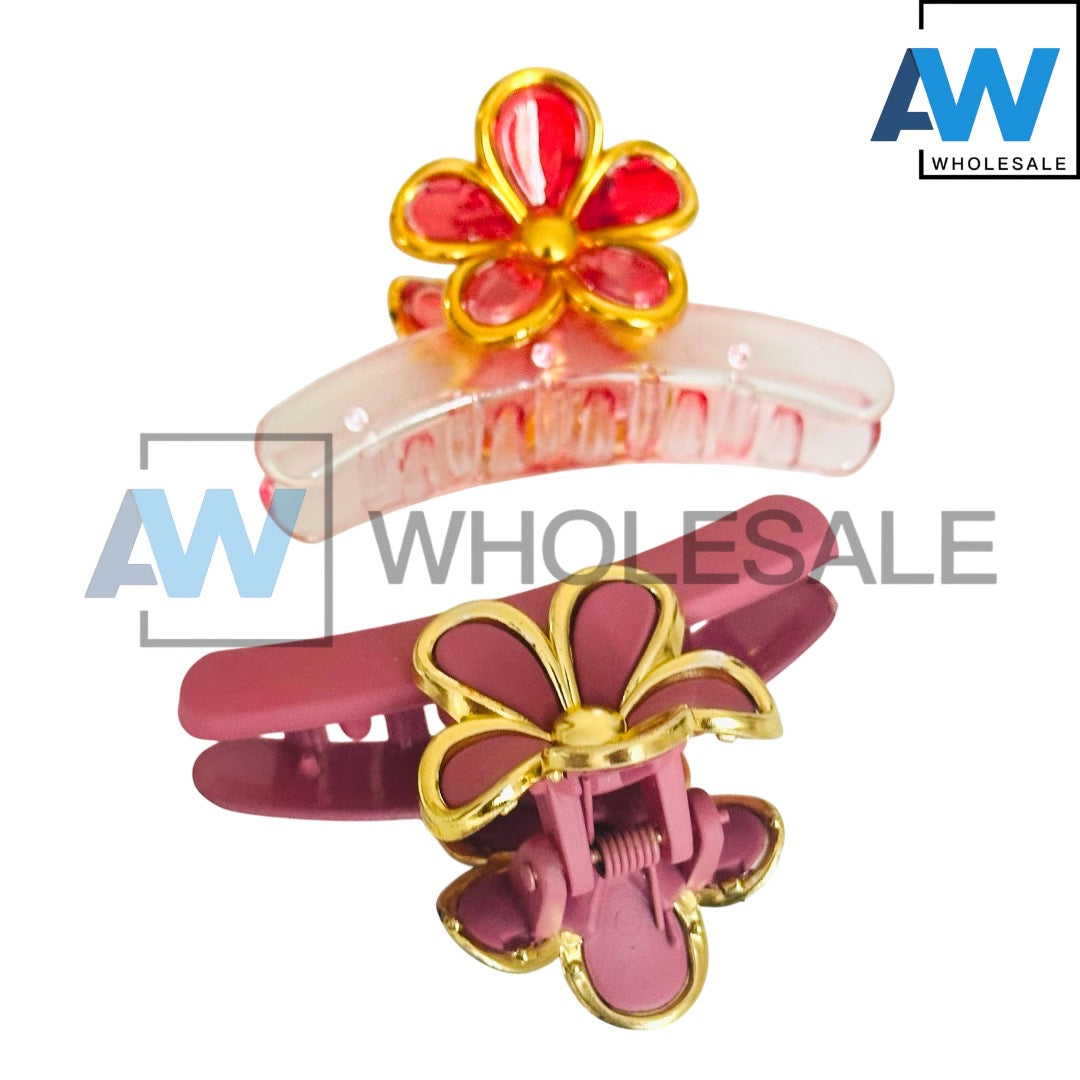 AB-1214 (12 pcs) Matte/Transparent 7 cm Hair Clamps