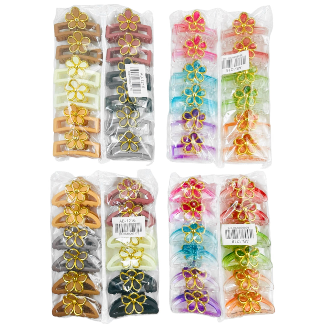 AB-1216 (12 pcs) Matte 7 cm Hair Clamps