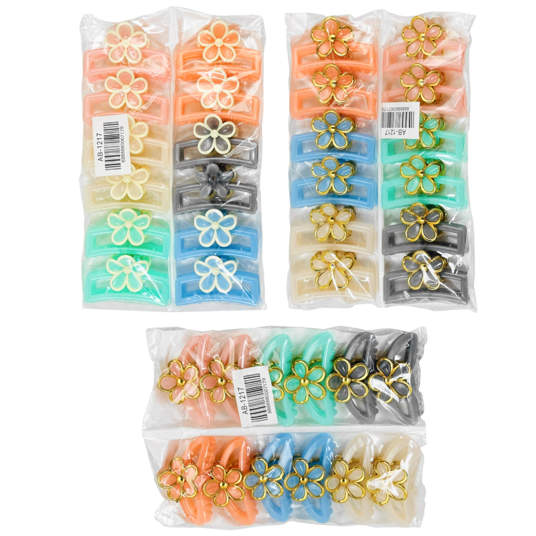 AB-1217 (12 pcs) Glossy 7 cm Hair Clamps
