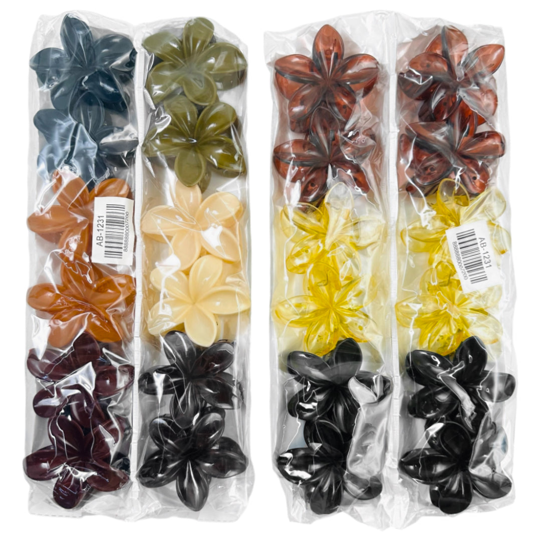AB-1239 (12 pcs) Glossy/Transparent 8 cm Hair Clamps