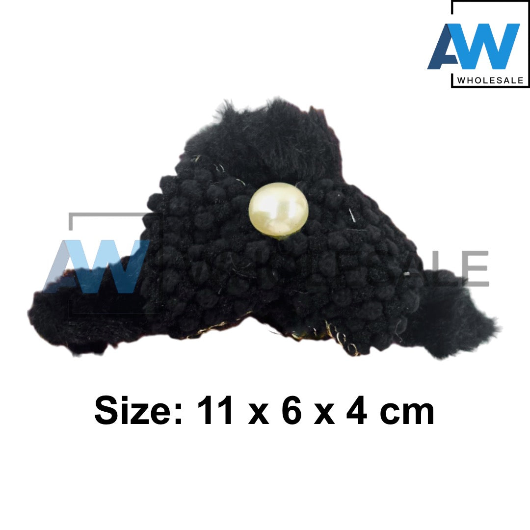 AB-1245 (12 pcs) Faux Fur 11 cm Hair Clamps