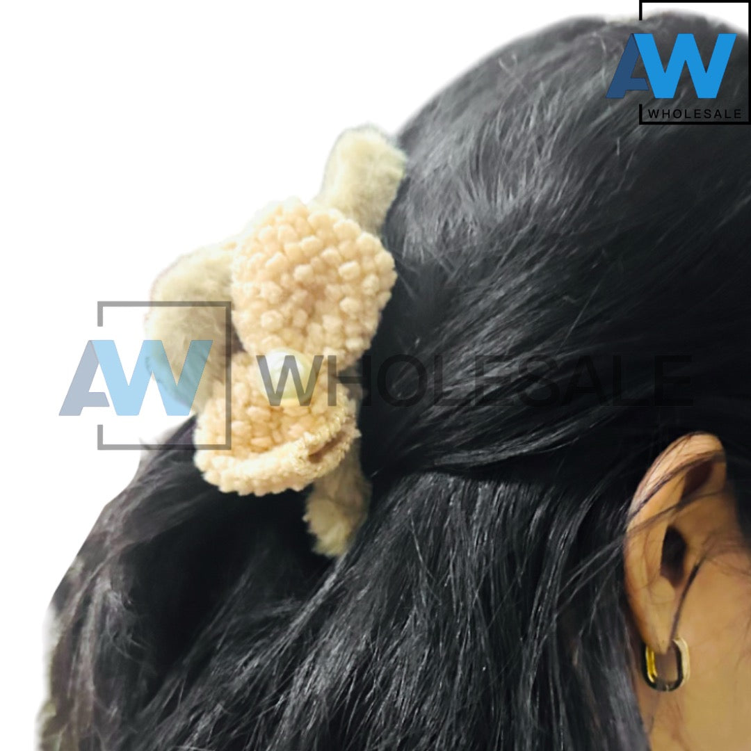 AB-1245 (12 pcs) Faux Fur 11 cm Hair Clamps