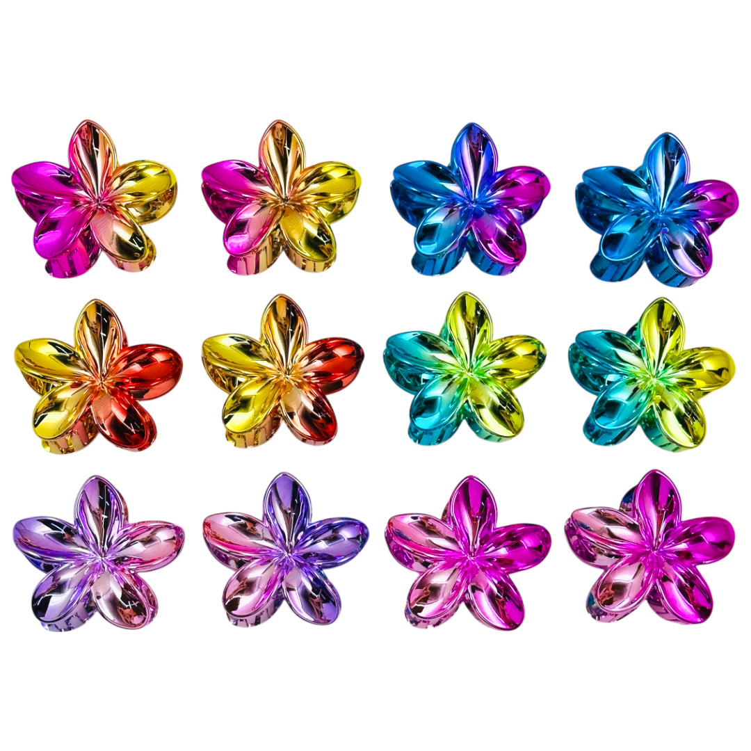 AB-1257 (12 pcs) Metallic 8 cm Hair Clamps