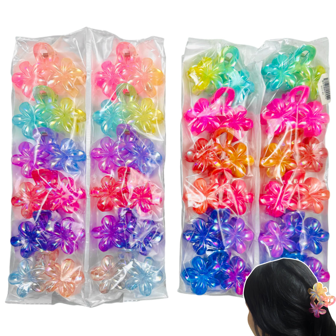 AB-1258 (12 pcs) Transparent 8 cm Hair Clamps