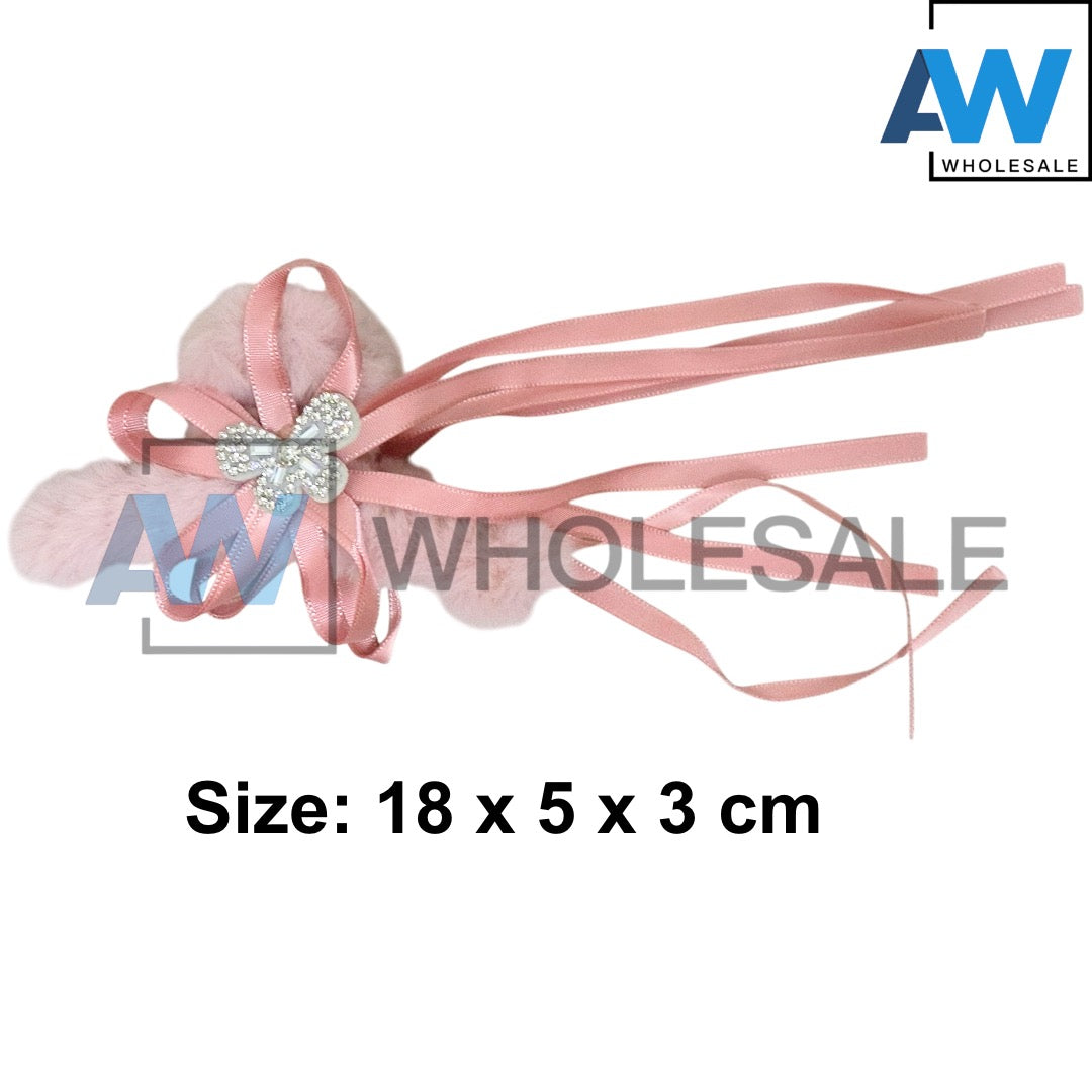 AB-1327 (12 pcs) Faux Fur 11 cm Hair Clamps