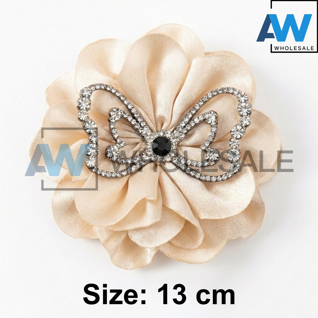 AB-1338 (12 pcs) Fabric 13 cm Hair Clamps