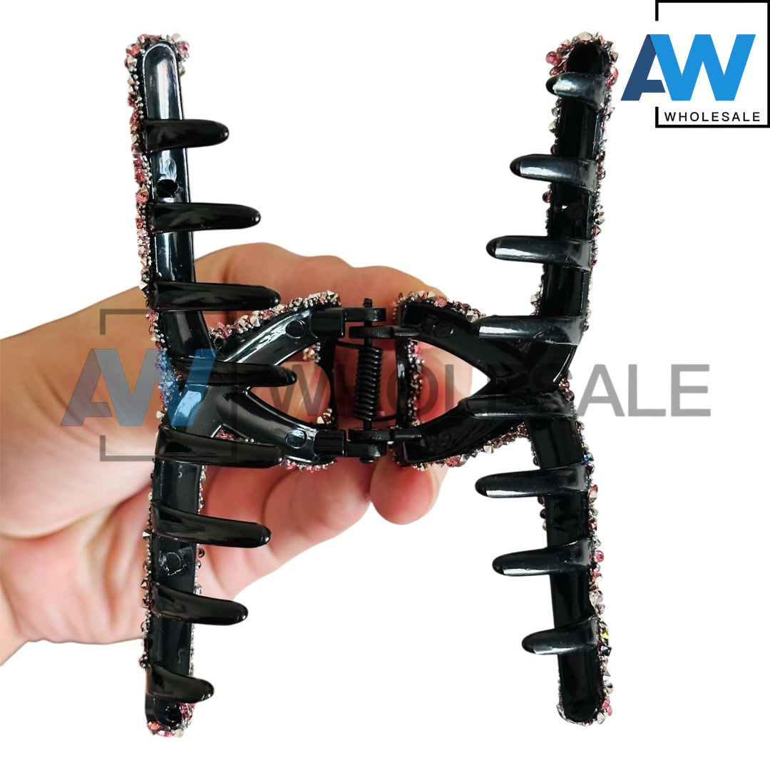 AB-1384 (12 pcs) Rhinestone 11 cm Hair Clamps