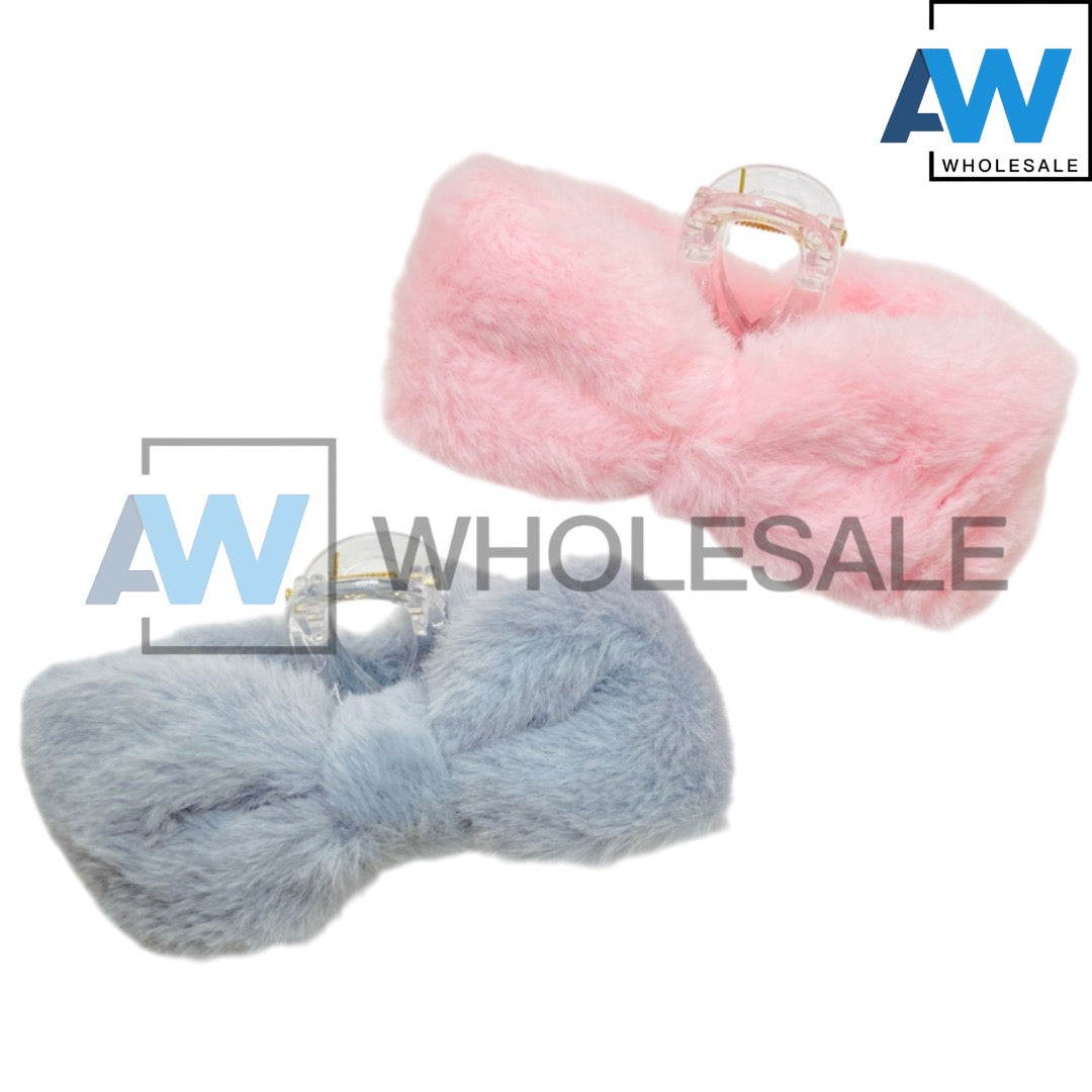AB-1385 (12 pcs) Faux Fur 13 cm Hair Clamps