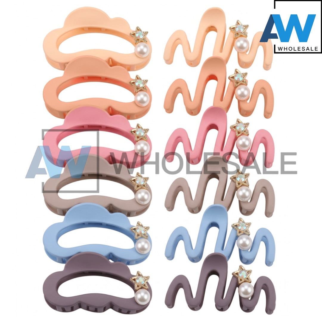 AB-1395 (12 pcs) Matte 11 cm Hair Clamps