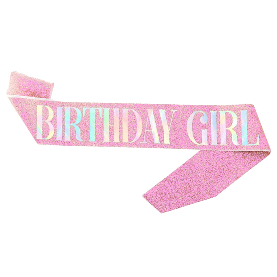 PS-500 (1 pc) Glittered Birthday Girl Sash