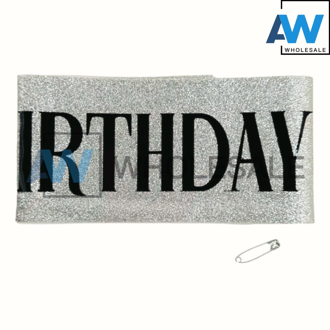 PS-501 (1 pc) Glittered Birthday Queen Sash