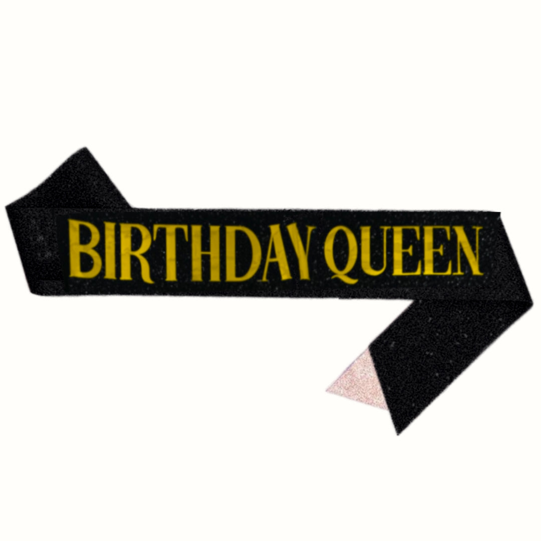 PS-501 (1 pc) Glittered Birthday Queen Sash