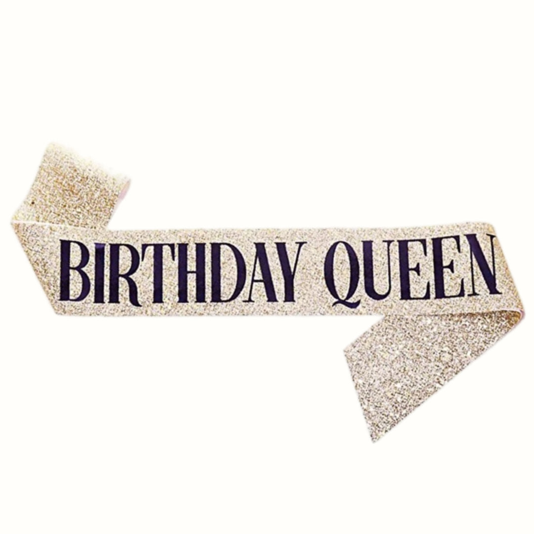 PS-501 (1 pc) Glittered Birthday Queen Sash