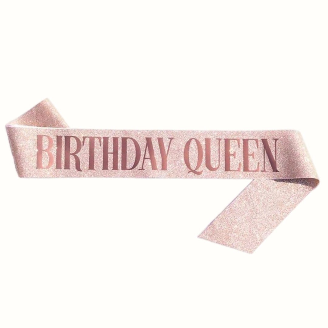 PS-501 (1 pc) Glittered Birthday Queen Sash