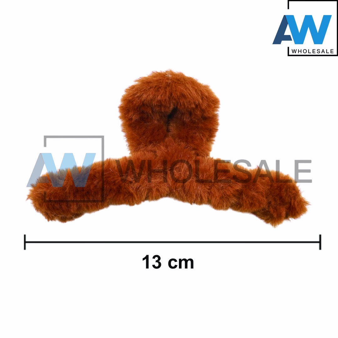 AB-555A (12 pcs) Faux Fur 13 cm Hair Clamps