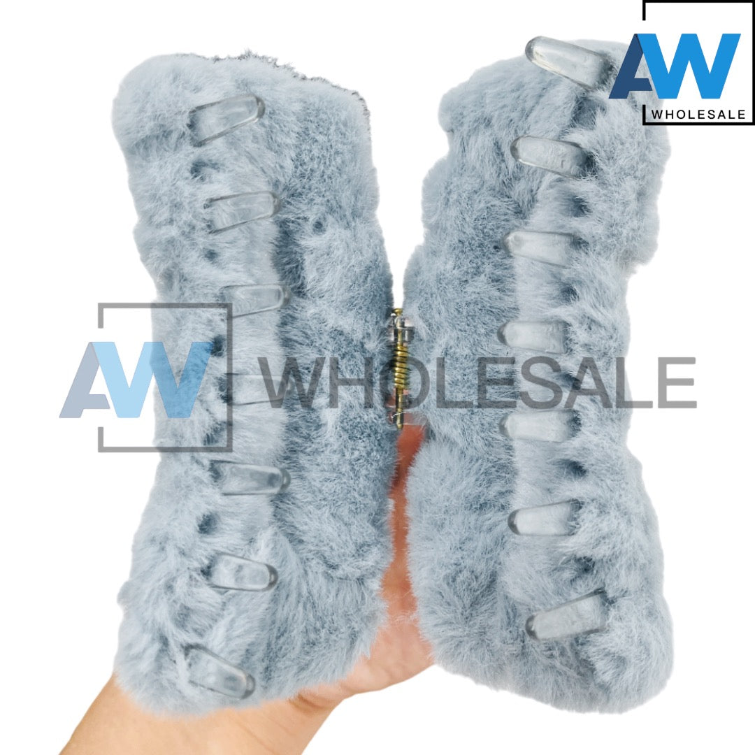 AB-556 (12 pcs) Faux Fur 11 cm Hair Clamps