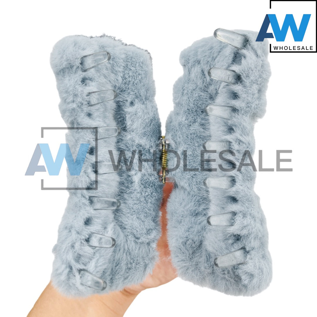 AB-556A (12 pcs) Faux Fur 11 cm Hair Clamps
