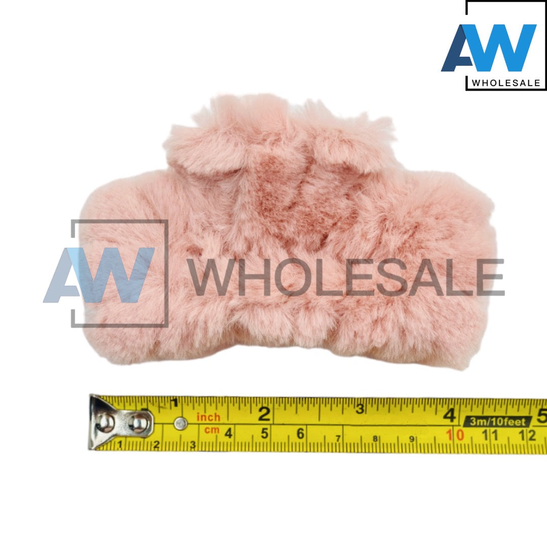 AB-557A (12 pcs) Faux Fur 9 cm Hair Clamps