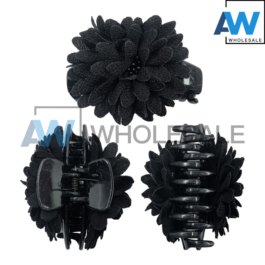 AB-727 (12 pcs) Flower 7 cm Hair Clamps