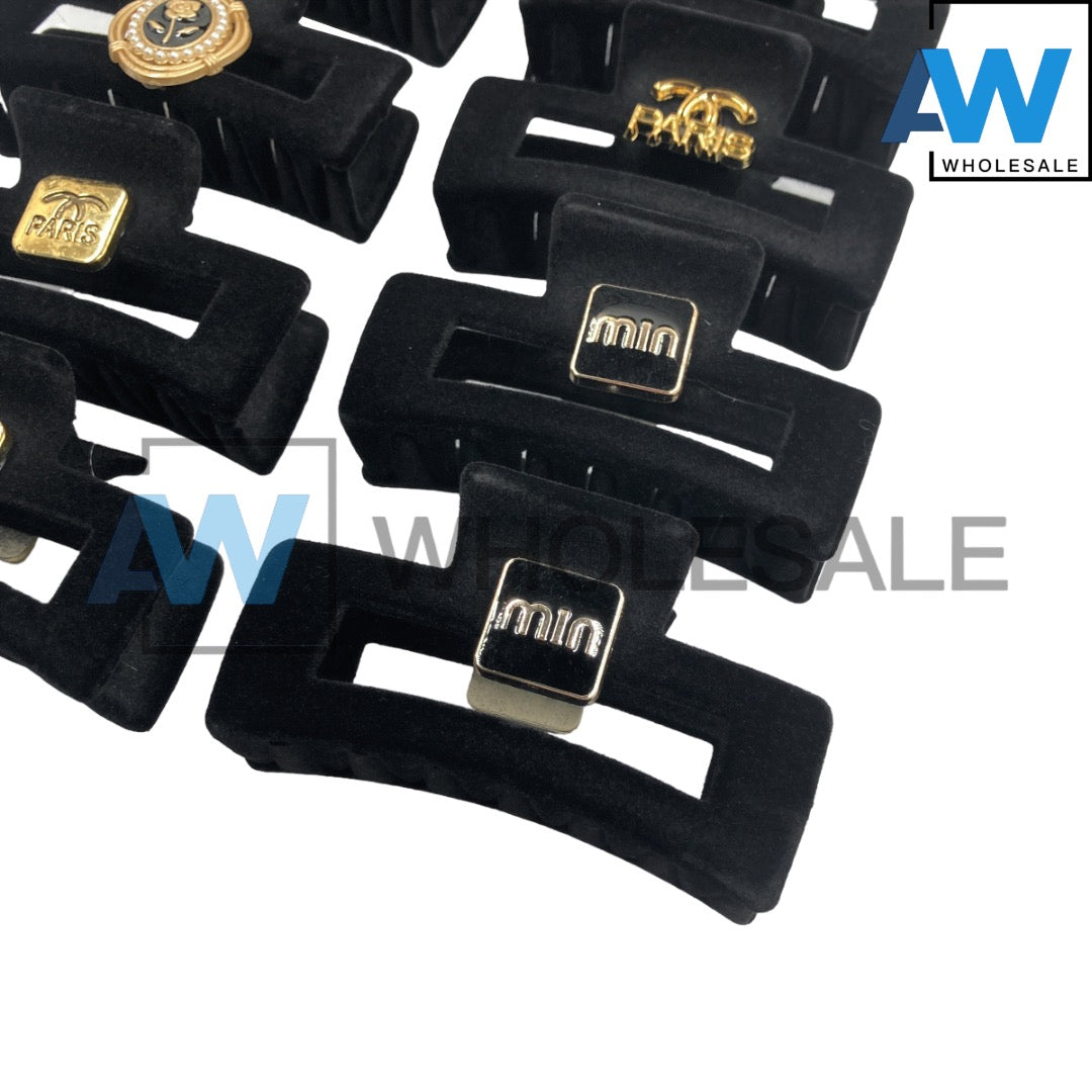 AB-861 (12 pcs) Textured 9 cm Hair Clamps