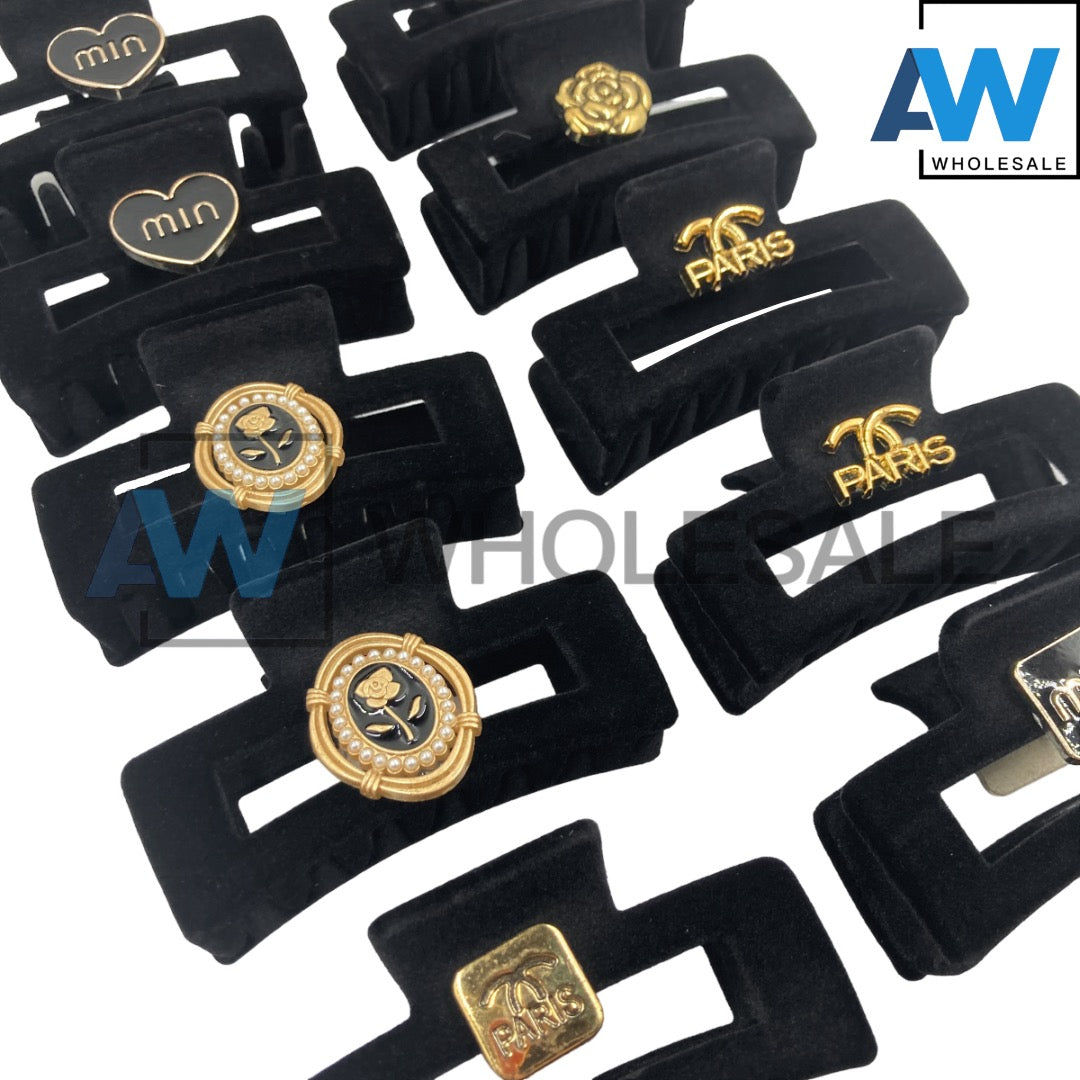 AB-861 (12 pcs) Textured 9 cm Hair Clamps