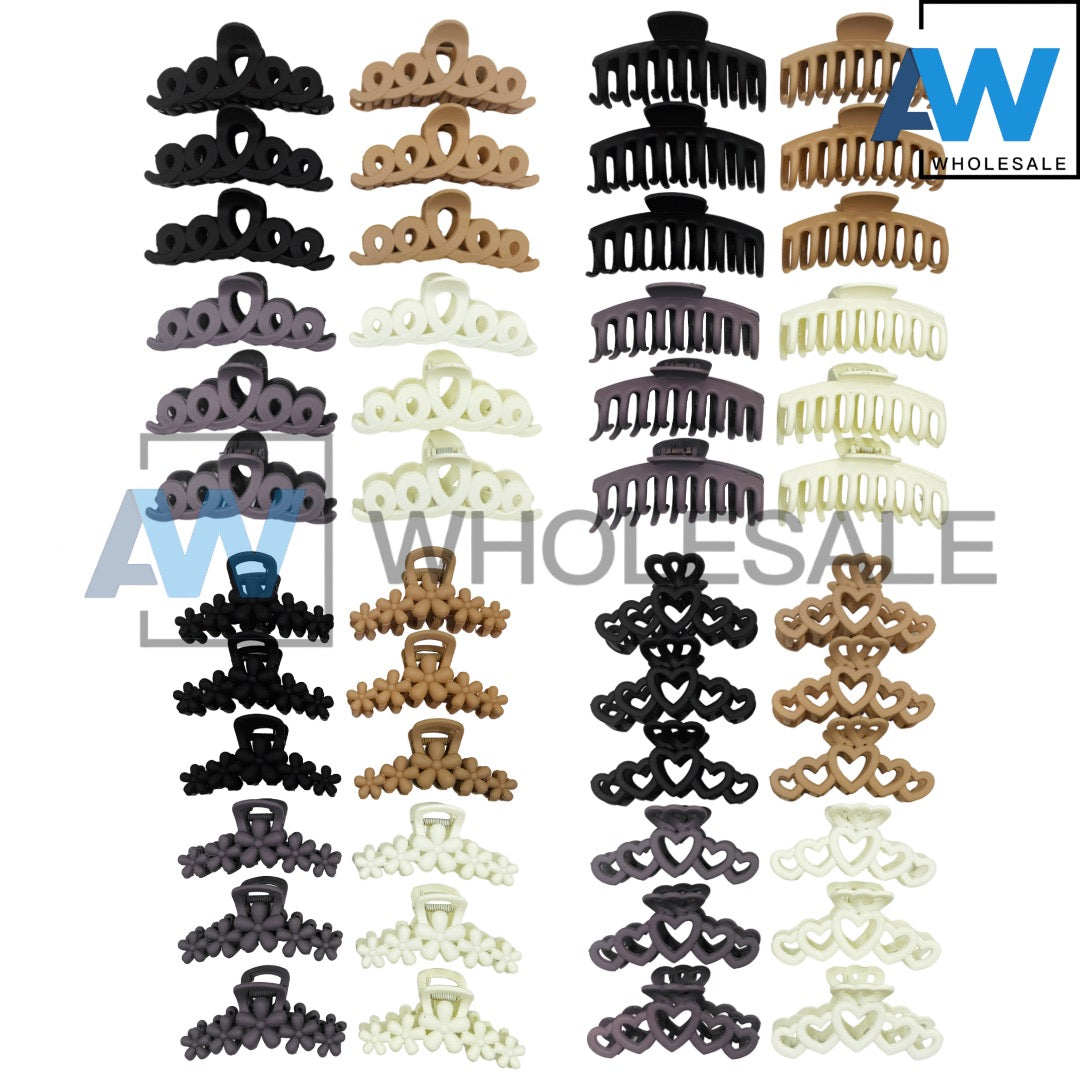 AB-876 (12 pcs) Matte 10 cm Hair Clamps
