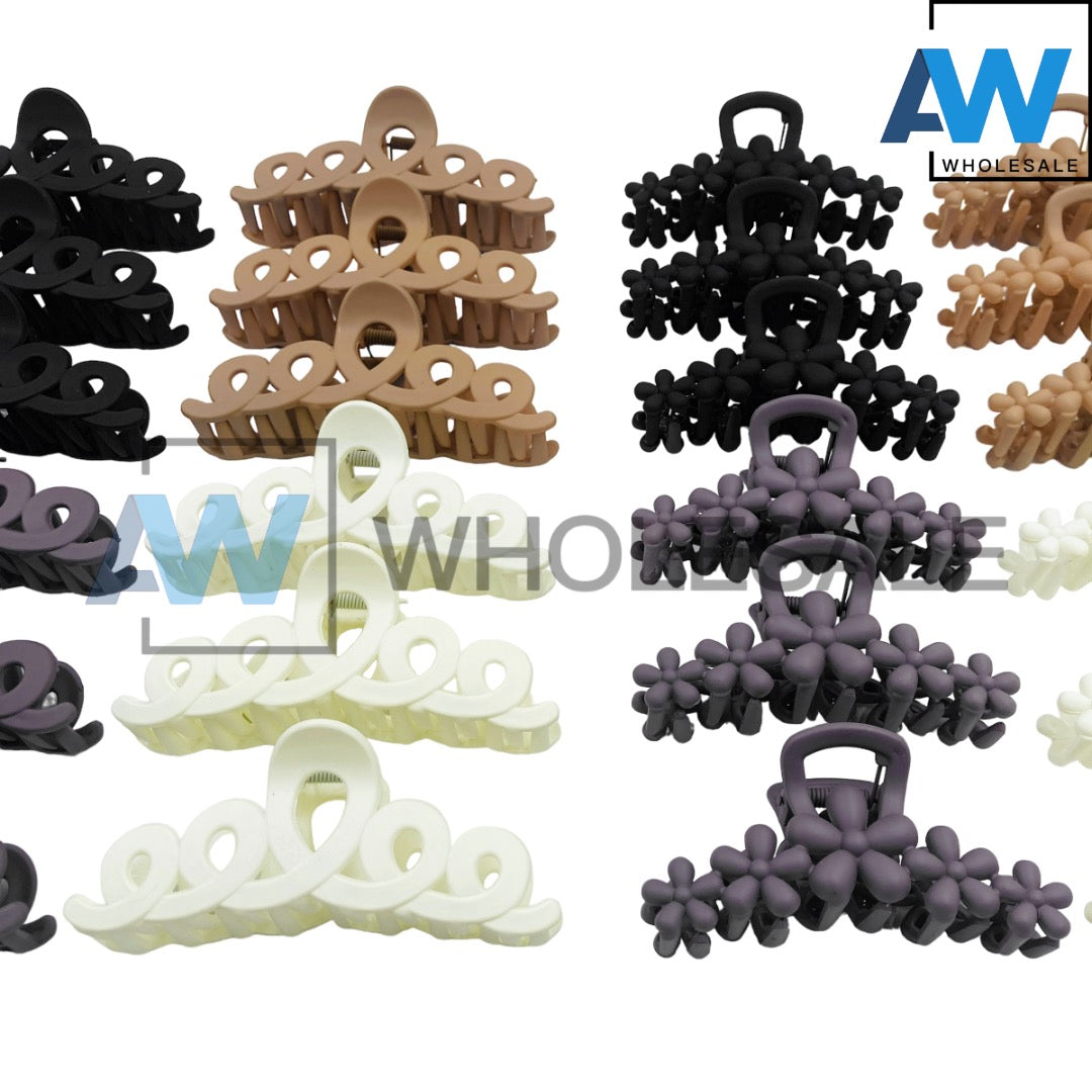 AB-876 (12 pcs) Matte 10 cm Hair Clamps