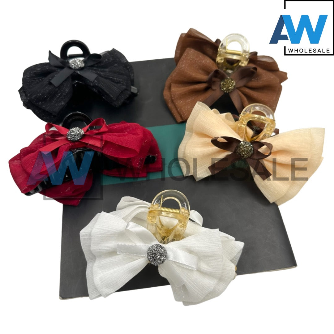 AB-892 (12 pcs) Fabric 13 cm Hair Clamps