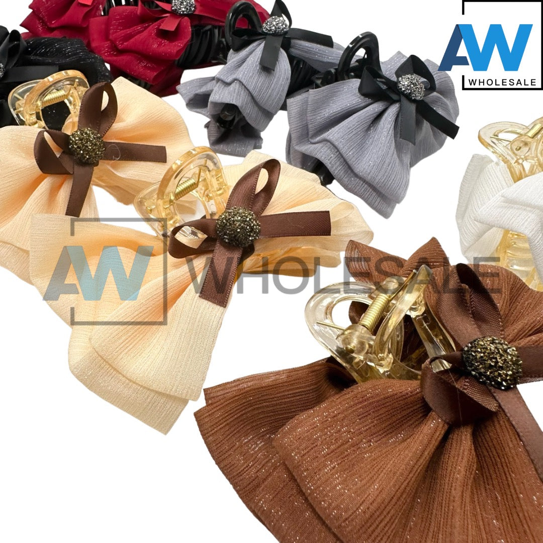 AB-892 (12 pcs) Fabric 13 cm Hair Clamps