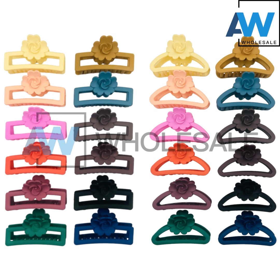 AB-924A (12 pcs) Matte 9 cm Hair Clamps