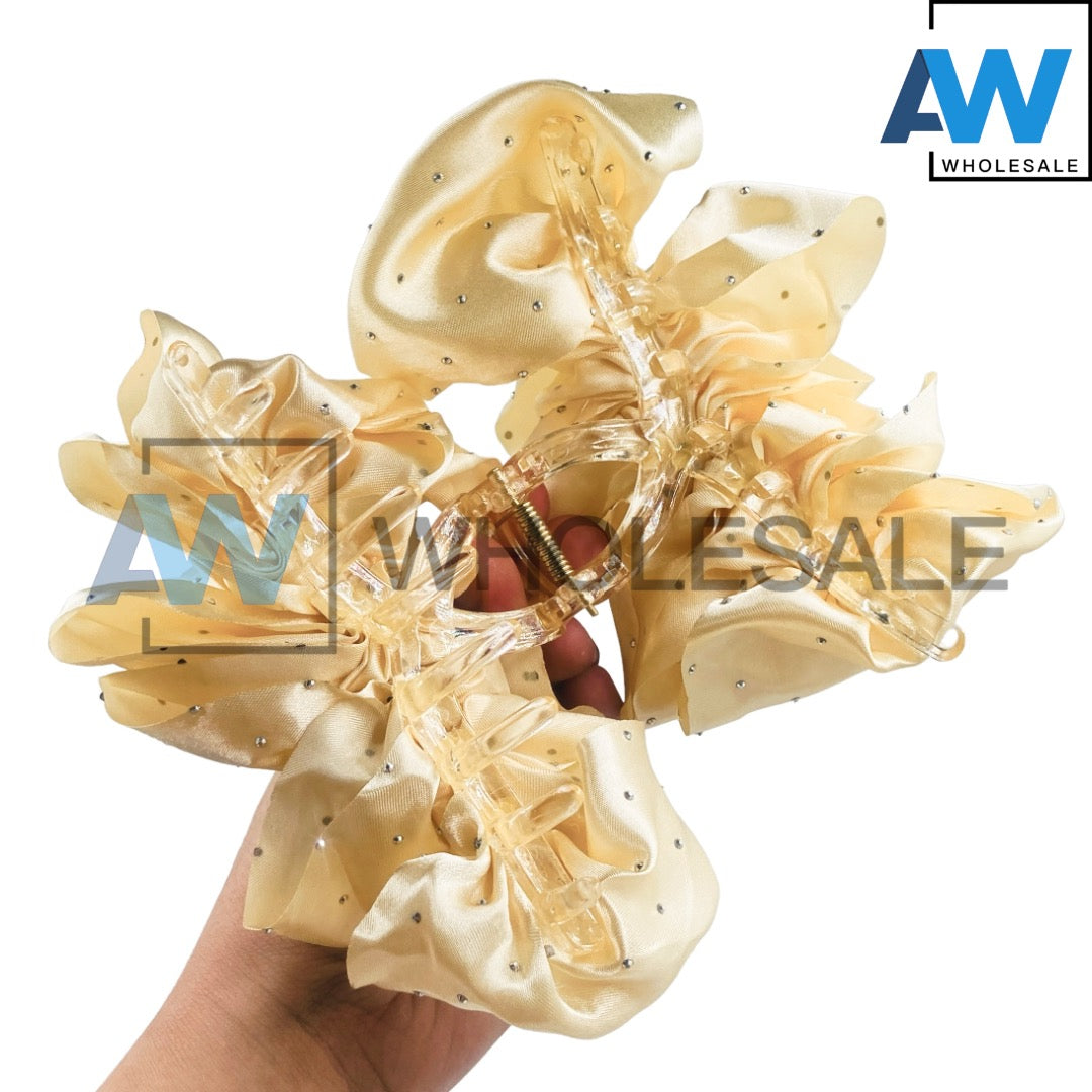 AB-951 (12 pcs) Fabric 13 cm Hair Clamps