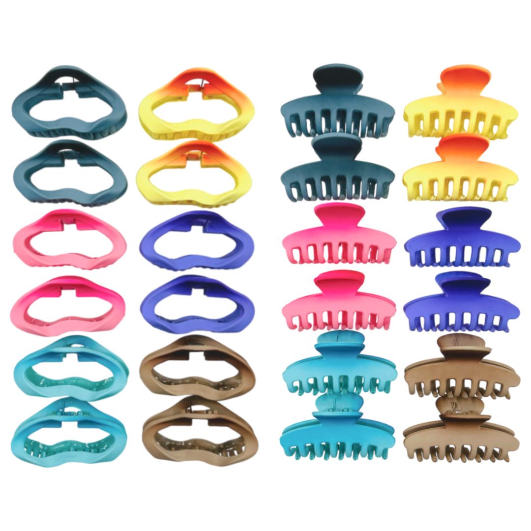 AB-968 (12 pcs) Matte 7 cm Hair Clamps